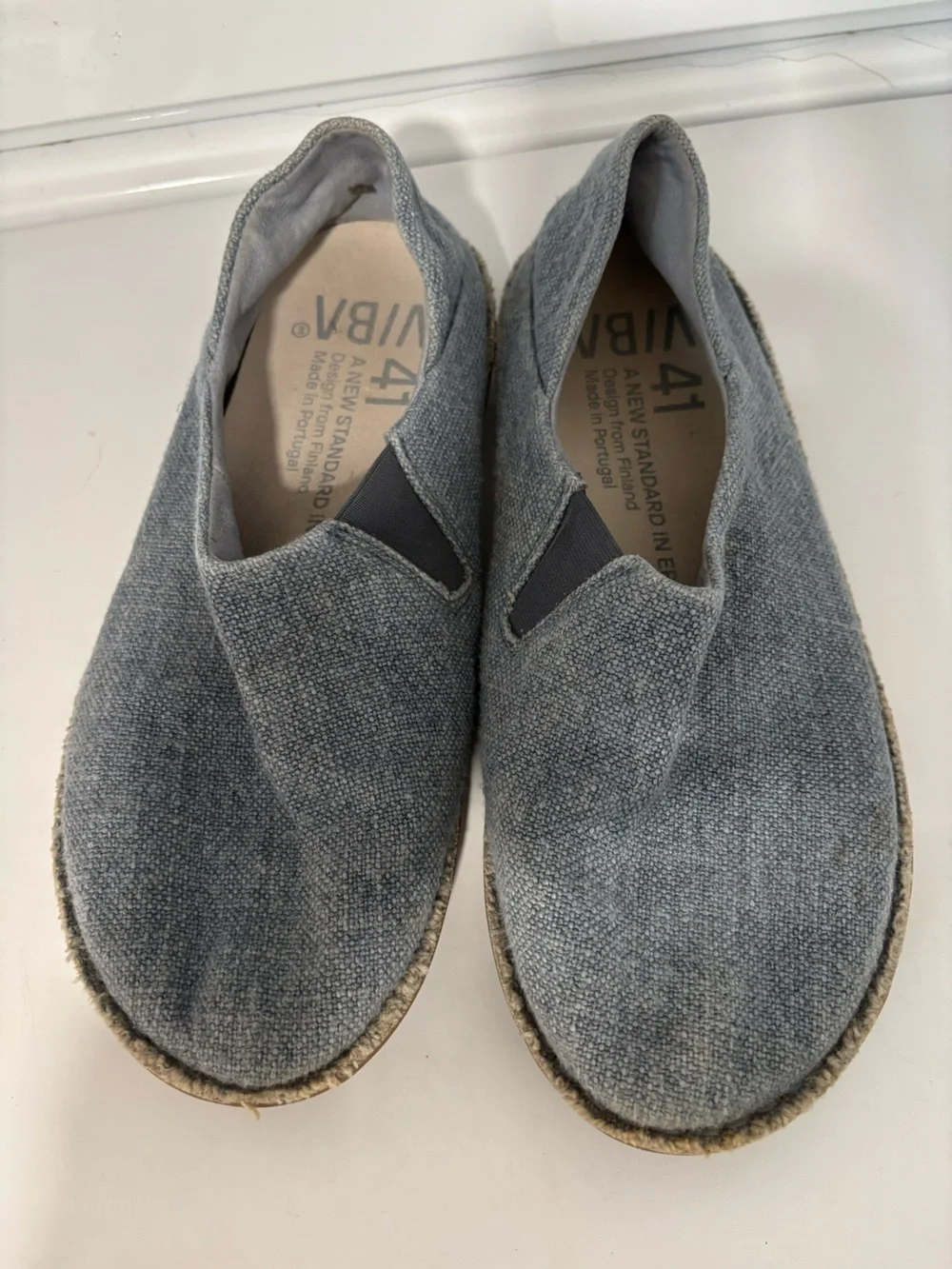 VIBAe Zuma Linen Slip On Shoes Beach Pacific Blue Size EU 41 US M 8 L 11